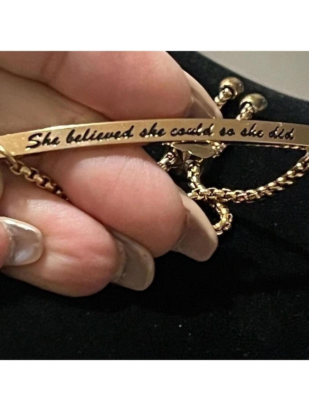 Inspirational Rose Gold-Tone Bracelet